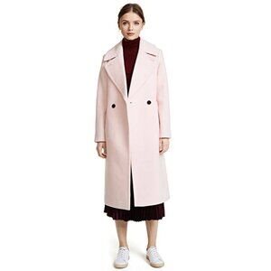 Club Monaco Pink Single-Breasted Wool Overcoat Size Small